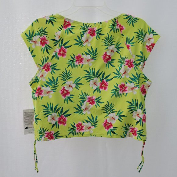 New LANDS END Floral Cropped Swim Top - Picture 2 of 6